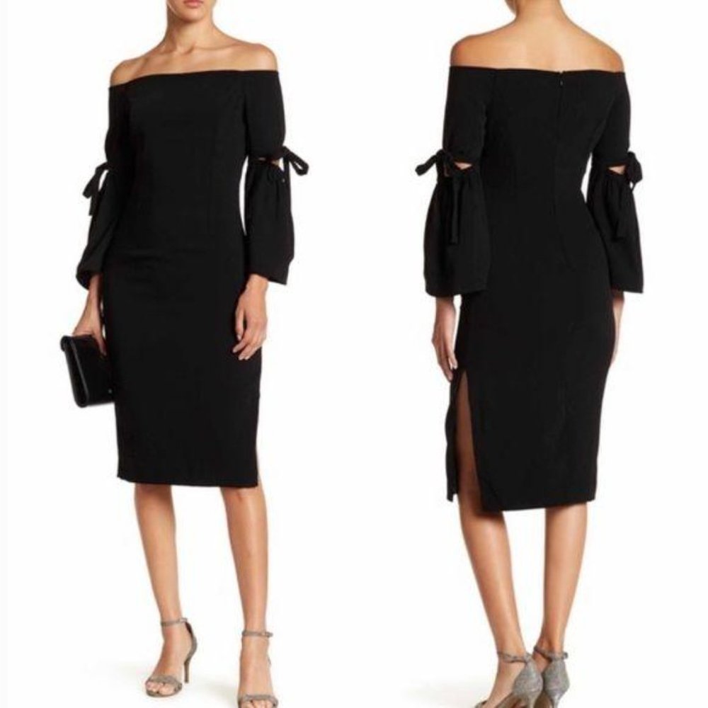 Do+Be Off Shoulder Tie Sleeve Midi Dress. - Picture 2 of 7